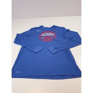 Washington Wizards Shirt Mens Large Blue NBA Basketball Long Sleeve Dri-FIT Nike
